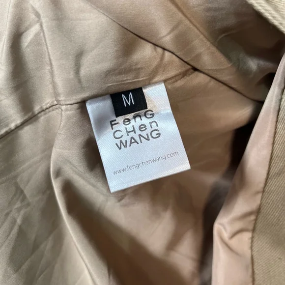 Feng Chen Wang Beige Double Layer Trench Coat Size M - Picture 4 of 10